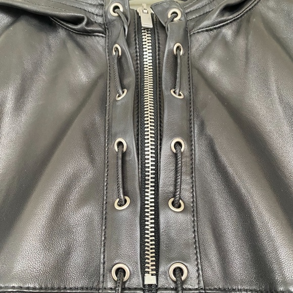 YSL Saint Laurent Leather Jacket Hoodie rare - Picture 4 of 7